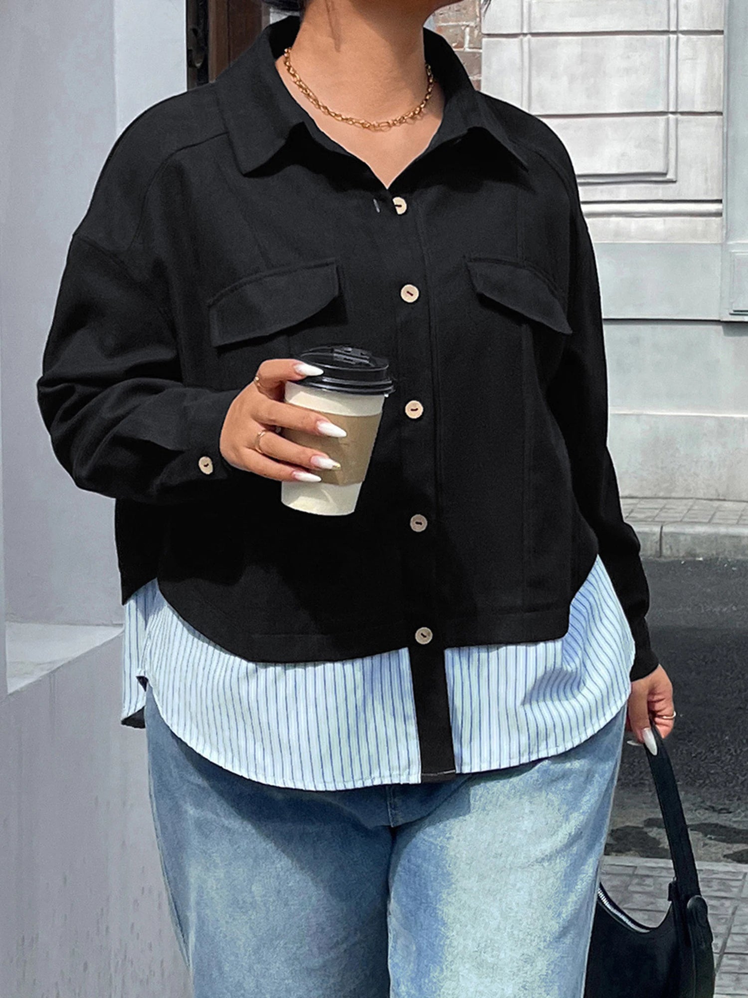 Striped Patchwork Fall Jacket